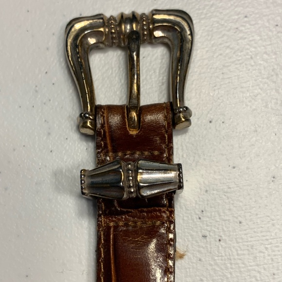 Brighton Other - Vintage Brighton brown Leather Belt Silver‑Tone Buckle/Tip-Size 33 (Fits 32–34)